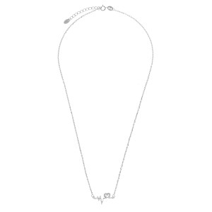 Srebrny naszyjnik 925 Linia życia z sercem