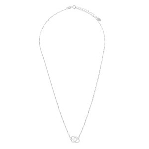 Srebrny naszyjnik 925 Dwa połączone serca