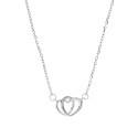 Srebrny naszyjnik 925 Dwa połączone serca