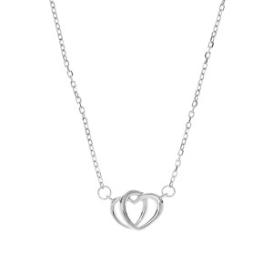 Srebrny naszyjnik 925 Dwa splecione serca