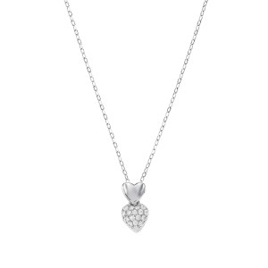 Srebrny naszyjnik 925 Dwa połączone serca – blask i elegancja