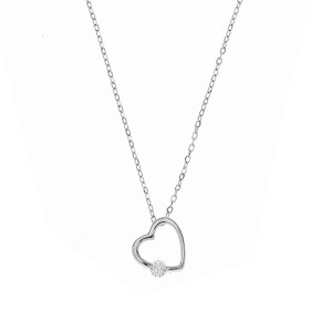 Srebrny naszyjnik 925 Serce z blaskiem