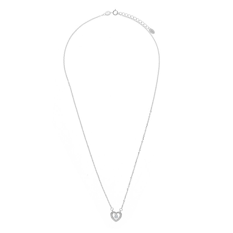 Srebrny naszyjnik 925 Serce otoczone blaskiem