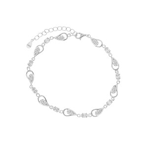 Bransoletka srebrna 925 Łezki cyrkonie