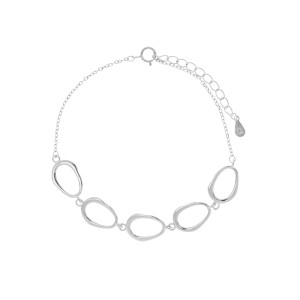 Bransoletka srebrna 925 Nieregularne Okręgi