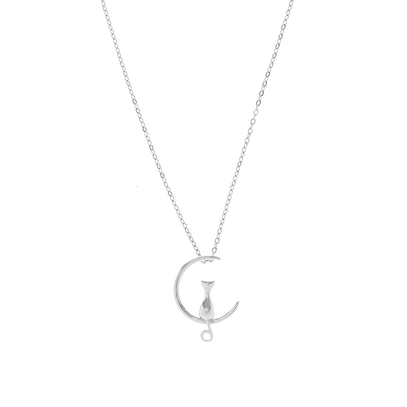 Naszyjnik srebrny 925 Kot na Księżycu