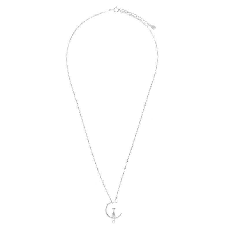 Naszyjnik srebrny 925 Kot na Księżycu