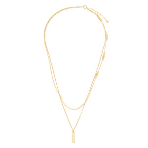 Naszyjnik srebrny pozłacany 925 Prostokątne Blaszki