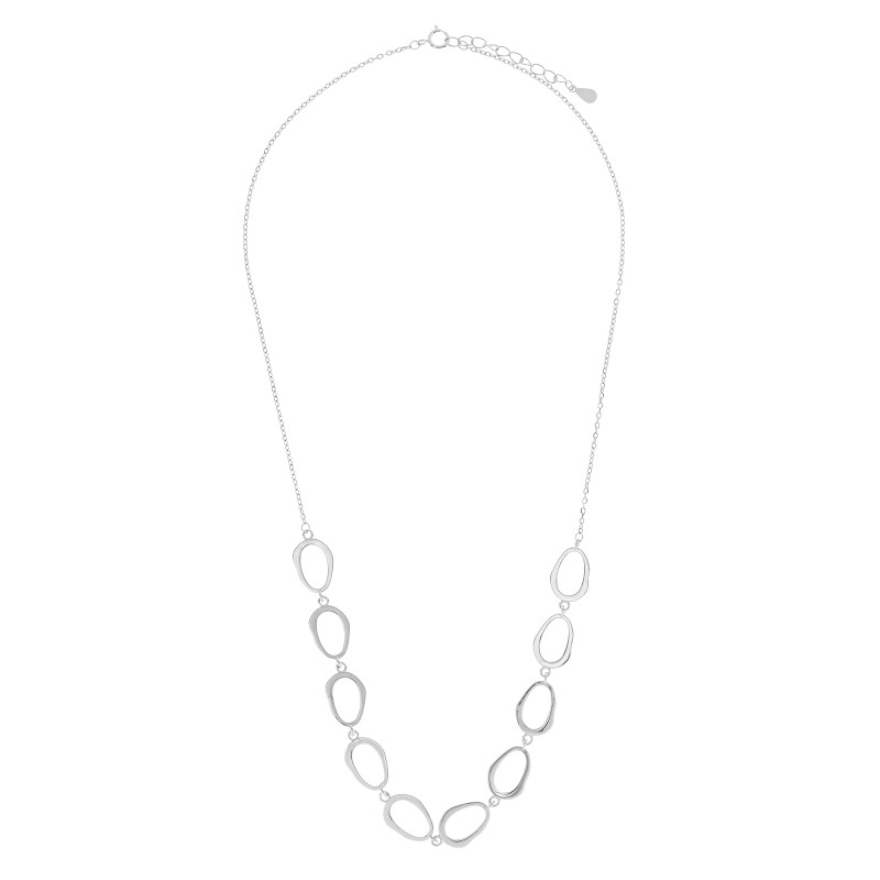 Naszyjnik srebrny 925 Nieregularne Okręgi