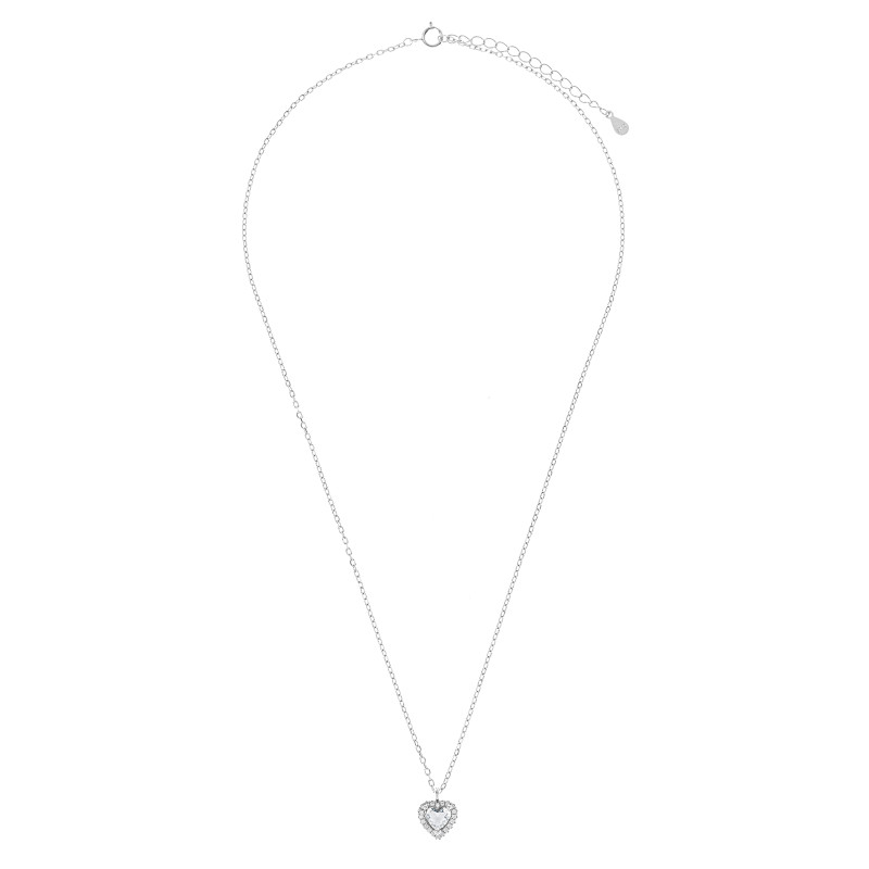 Srebrny naszyjnik 925 Białe Serce Promise