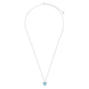 Srebrny naszyjnik 925 Błękitne Serce Promise