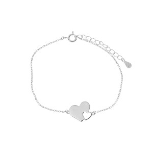 Srebrna Bransoletka 925 Połączone Serca