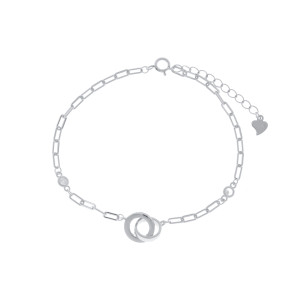 Srebrna Bransoletka 925 Połączone Obrączki