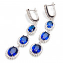 Srebrne kolczyki niebieska cyrkonia