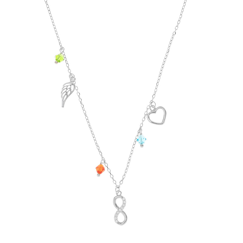 Naszyjnik srebrny 925 Mix Zawieszek