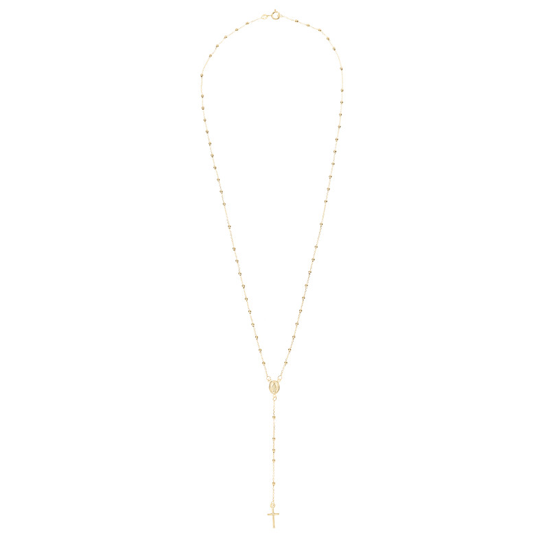 Złoty naszyjnik 585 Różaniec złote koraliki light