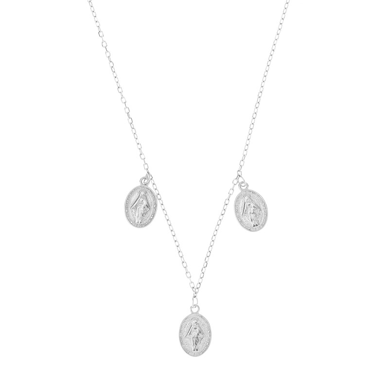Srebrny Naszyjnik Medaliki Matka Boska 925