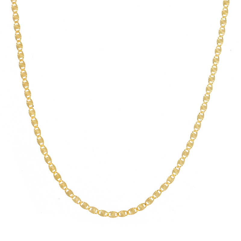 Srebrny pozłacany łańcuszek 925 Zdobione Blaszki Promieniste