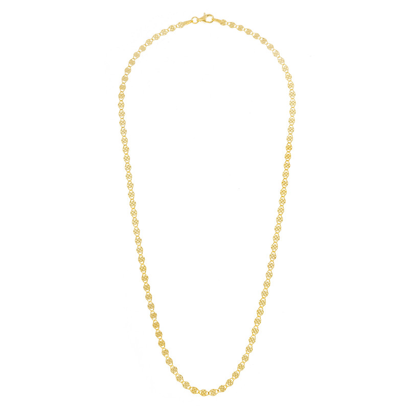 Srebrny pozłacany łańcuszek 925 Diamentowane Blaszki 3mm