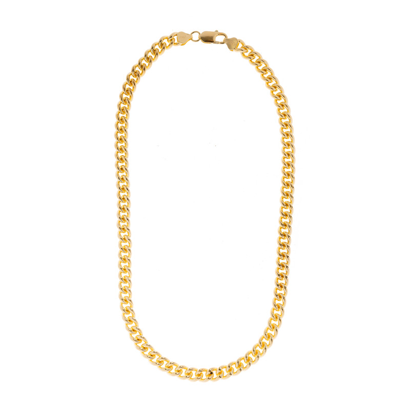 Srebrny Pozłacany łańcuszek 925 Pancerka okrągła 7mm