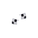 Srebrne kolczyki 925 Czarny kwadrat