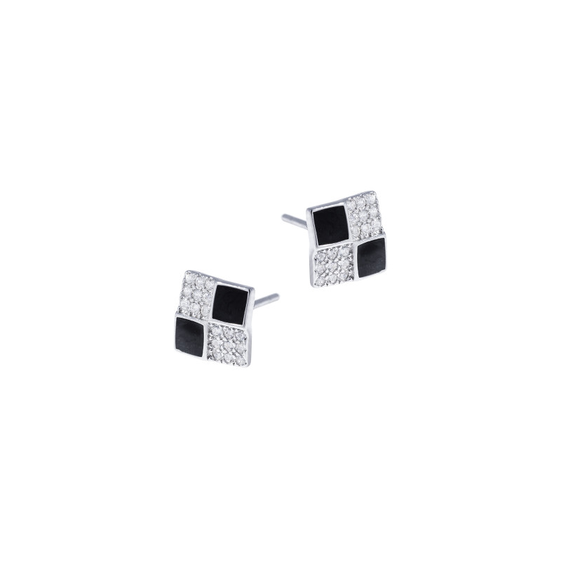 Srebrne kolczyki 925 Kwadratowa Harmonia
