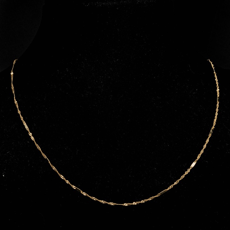 Złoty łańcuszek 585 Singapur blaszki