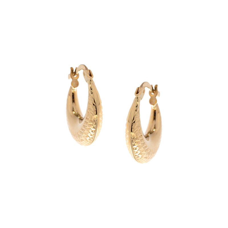 Złote kolczyki 585 Muszelka zakrąglona