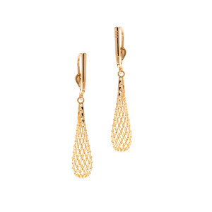 Złote kolczyki 585 Sopelki ażurowe