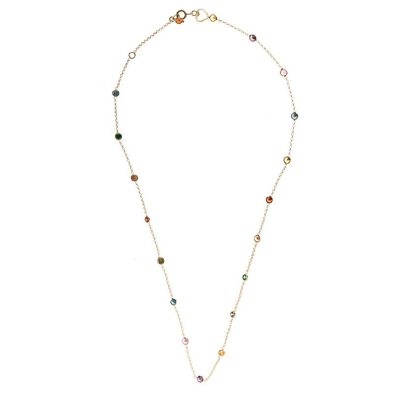 Złoty naszyjnik 585 Kolorowe cyrkonie