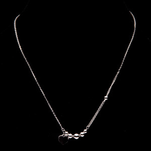 Srebrny naszyjnik serduszko z kulkami