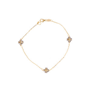 Złota Bransoletka 585 Koniczyna