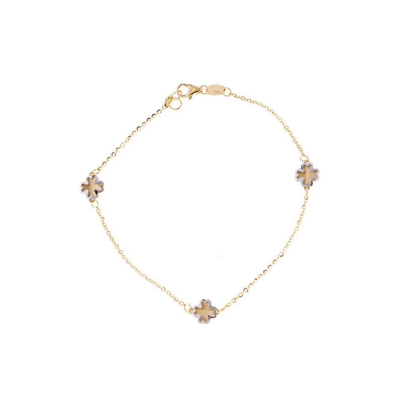 Złota Bransoletka 585 Koniczyna