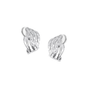 Srebrne kolczyki 925 Klipsy Fala