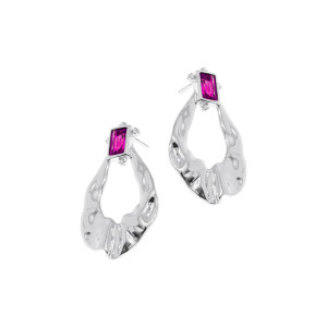 Srebrne kolczyki 925 Różowa Łza