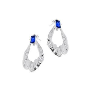 Srebrne kolczyki 925 Niebieska Łza