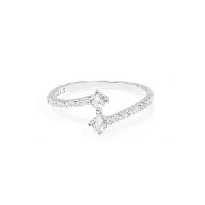 Srebrny pierścionek 925 Połączone Cyrkonie