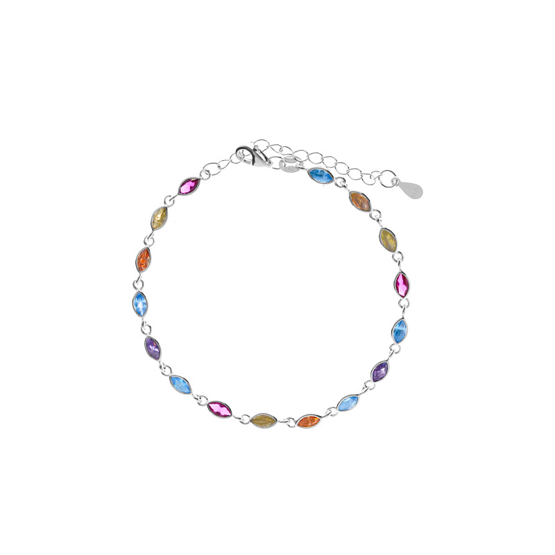 Srebrna bransoletka 925 Małe Kolorowe Łezki