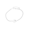 Srebrna bransoletka 925 Koniczyna z Serc Cyrkonie