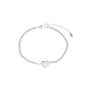 Srebrna bransoletka 925 Serce z Cyrkonią
