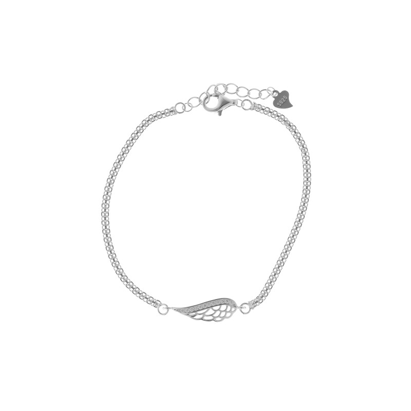 Srebrna bransoletka 925 Skrzydło Cyrkonie