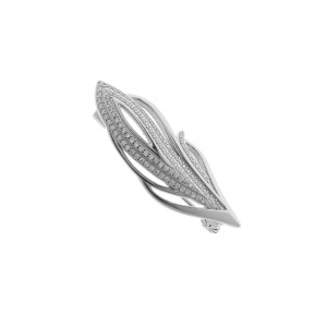 Srebrna Broszka 925 Kwiat Cyrkoniowy Blask