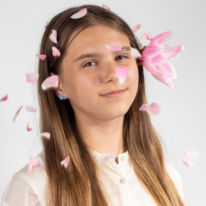 Kolczyki srebrne 925 Stich Bubble Tea dla małej damy Edycja Limitowana