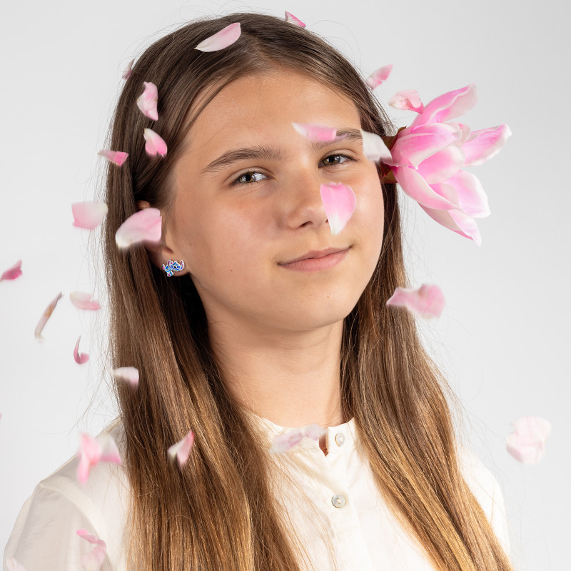 Kolczyki srebrne 925 Stich Bubble Tea dla małej damy Edycja Limitowana