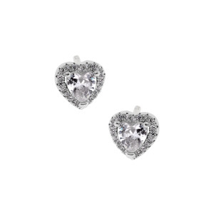 Srebrne 925 kolczyki Promise White