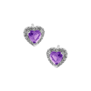 Srebrne 925 kolczyki Promise Purple