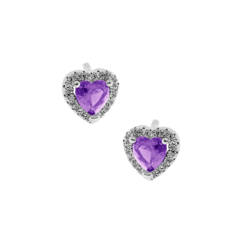 Srebrne 925 kolczyki Promise Purple