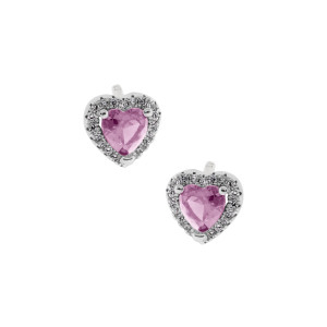 Srebrne 925 kolczyki Promise Pink