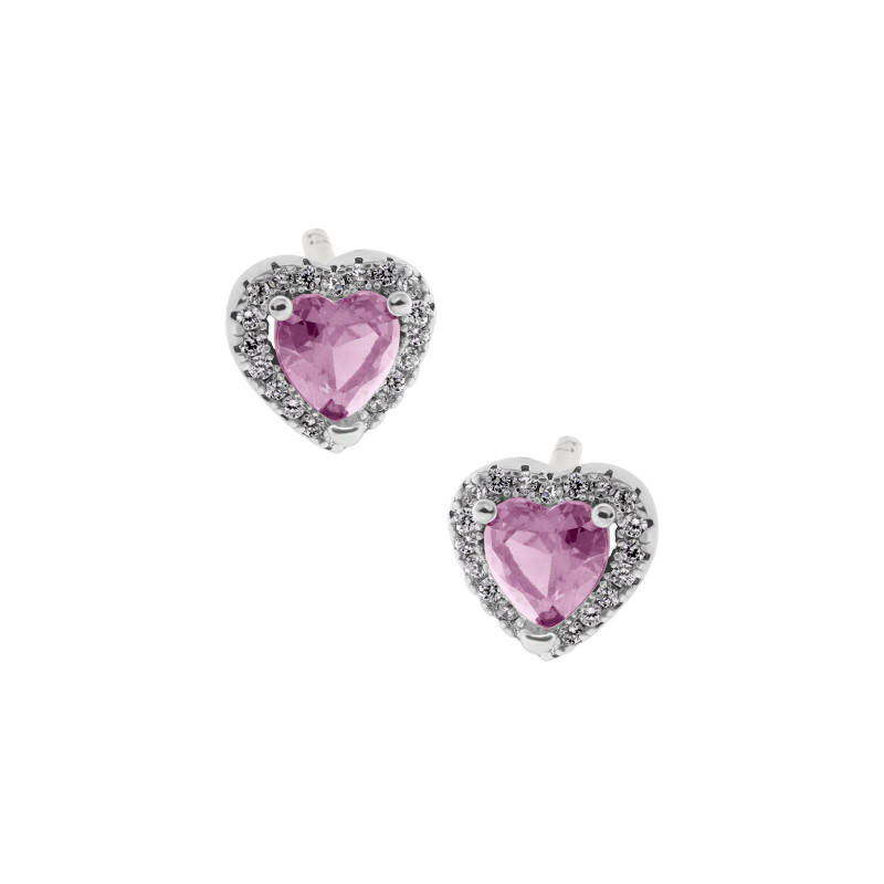 Srebrne 925 kolczyki Promise Pink