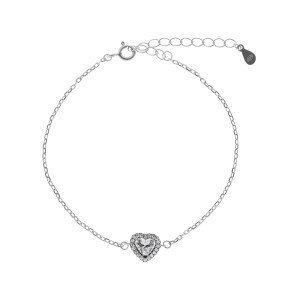 Srebrna 925 bransoletka Promise White